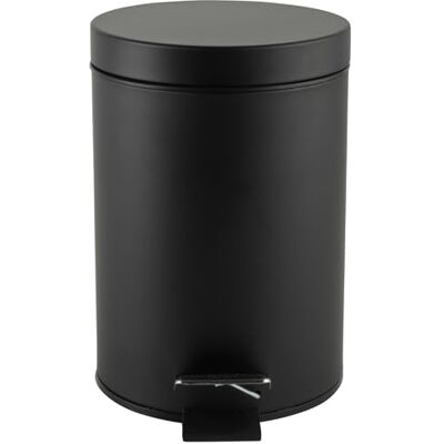 Beldray LA038098BLKFEU7 Badezimmer-Fußpedal-Mülleimer Kleiner runder Edelstahl-Hygienemülleimer für Schlafzimmer, Büro, Küche, Toilette, weicher Schließmechanismus, herausnehmbarer 3L-Innenbehälter Beldray LA038098BLKFEU7 Badezimmer-Fußpedal-Mülleimer Kleiner runder Edelstahl-Hygienemülleimer für Schlafzimmer, Büro, Küche, Toilette, weicher Schließmechanismus, herausnehmbarer 3L-Innenbehälter