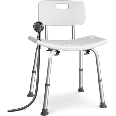 VOUNOT Duschstuhl mit Rückenlehne, ergonomischer Duschhocker für Senioren, höhenverstellbar 70–83cm, Stabil rutschfest Badhocker Duschsitz mit Brausehalterung, belastbar bis 136 kg, Weiß VOUNOT Duschstuhl mit Rückenlehne, ergonomischer Duschhocker für Senioren, höhenverstellbar 70–83cm, Stabil rutschfest Badhocker Duschsitz mit Brausehalterung, belastbar bis 136 kg, Weiß