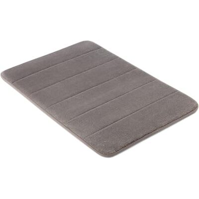 Amazon Basics Flauschiger Memory-Schaumstoff Badematte Rutschfester Badteppich, Extra Weich, Saugfähig, Schnelltrocknend, Waschbarer Badvorleger für Badezimmer, 43x61cm, Dunkelgrau Amazon Basics Flauschiger Memory-Schaumstoff Badematte Rutschfester Badteppich, Extra Weich, Saugfähig, Schnelltrocknend, Waschbarer Badvorleger für Badezimmer, 43x61cm, Dunkelgrau