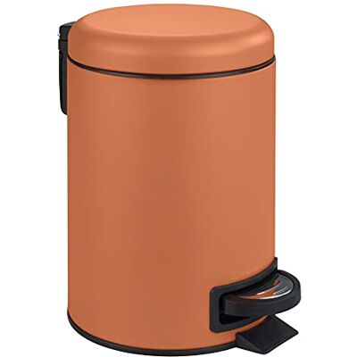 WENKO Kosmetikeimer 3 Liter, Stahl, herausnehmbarer Inneneimer mit Müllbeutelhalter, Mülleimer fürs Bad mit Deckel und Tretfunktion, ausklappbarer Tragegriff, Terracotta matt, Mod. Leman WENKO Kosmetikeimer 3 Liter, Stahl, herausnehmbarer Inneneimer mit Müllbeutelhalter, Mülleimer fürs Bad mit Deckel und Tretfunktion, ausklappbarer Tragegriff, Terracotta matt, Mod. Leman