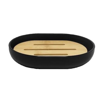 Douceur d'Intérieur Smart Seifenschale (12,2 x 9,3 x 2,5 cm), Schwarz, Polystyrol und Bambus Douceur d'Intérieur Smart Seifenschale (12,2 x 9,3 x 2,5 cm), Schwarz, Polystyrol und Bambus