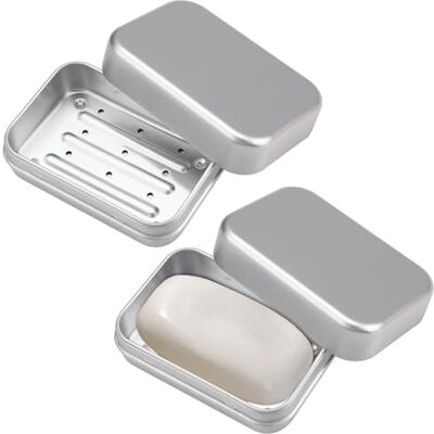 NEUTYPECHIC Seifendose aus Aluminium,2 Stück 9.8x6.8cm Seifendose zum Reise, Seifenschalen mit Abtropfgitter,Feuchtigkeitsbeständig Rostfrei Seifenschalen aus Metall für zu Hause NEUTYPECHIC Seifendose aus Aluminium,2 Stück 9.8x6.8cm Seifendose zum Reise, Seifenschalen mit Abtropfgitter,Feuchtigkeitsbeständig Rostfrei Seifenschalen aus Metall für zu Hause