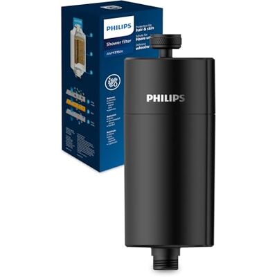 Philips Water Wasser-Inline-Duschfilter, 50 000.L Filterkapazität, SCHWARZ, reduziert Chlor um bis zu 99%, passend für alle Standardschläuche und -armaturen Philips Water Wasser-Inline-Duschfilter, 50 000.L Filterkapazität, SCHWARZ, reduziert Chlor um bis zu 99%, passend für alle Standardschläuche und -armaturen