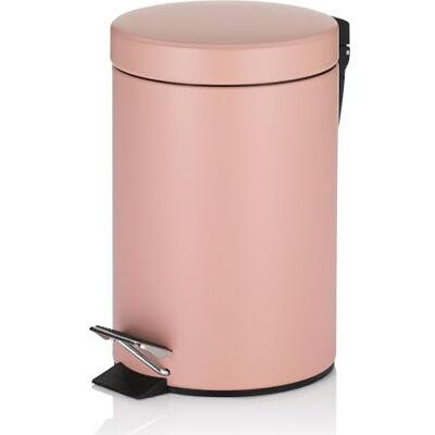 kela Kosmetikeimer 3L MONACO, Metall Tretmülleimer Badzimmer, WC, Küche, Badmülleimer mit herausnehmbarem Einsatz, altrosa matt kela Kosmetikeimer 3L MONACO, Metall Tretmülleimer Badzimmer, WC, Küche, Badmülleimer mit herausnehmbarem Einsatz, altrosa matt