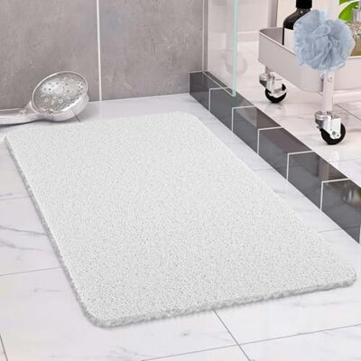 COSYLAND Duschmatte rutschfest, 40x60cm Badewannenmatte rutschfest mit Ablauf, Weiche PVC-Luffa Rutschmatte Dusche, Schnell Anti Rutsch Badematte, Weiß COSYLAND Duschmatte rutschfest, 40x60cm Badewannenmatte rutschfest mit Ablauf, Weiche PVC-Luffa Rutschmatte Dusche, Schnell Anti Rutsch Badematte, Weiß