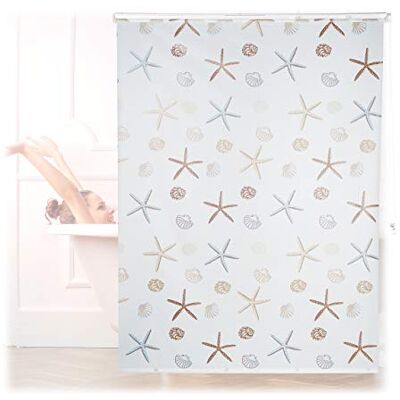 Relaxdays Duschrollo Ocean, wasserabweisend, Muschel Badrollo Wanne u. Dusche, Deckenmontage,160x240cm, semitransparent Relaxdays Duschrollo Ocean, wasserabweisend, Muschel Badrollo Wanne u. Dusche, Deckenmontage,160x240cm, semitransparent