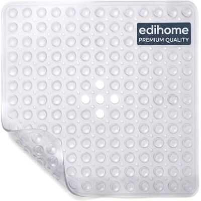 edihome , Badewannenmatte rutschfest 53x53 cm, Duschmatte, Antirutschmatte Duscheinlage, Blasen mit Saugnäpfen, BPA-frei, Antibakteriell, Schimmelresistent, Familiensicherheit (Transparent, 53x53 cm) edihome , Badewannenmatte rutschfest 53x53 cm, Duschmatte, Antirutschmatte Duscheinlage, Blasen mit Saugnäpfen, BPA-frei, Antibakteriell, Schimmelresistent, Familiensicherheit (Transparent, 53x53 cm)