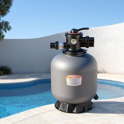 VEVOR Sandfilter, 450 mm Filterkessel, 151 L/min Sandfiltersystem, Filterbehälter mit 7-Wege-Mehrwegeventil, Rückspül-, Spül-, Umwälz-, Abwasser-, Winter- & Geschlossenmodus, für Aufstellpools VEVOR Sandfilter, 450 mm Filterkessel, 151 L/min Sandfiltersystem, Filterbehälter mit 7-Wege-Mehrwegeventil, Rückspül-, Spül-, Umwälz-, Abwasser-, Winter- & Geschlossenmodus, für Aufstellpools