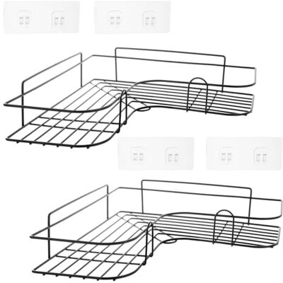 ASelected 2 Stück Duschablage Ohne Bohren Eckregal Bad Duschablage Zahnpasta Halter Rostfrei Schwarz Duschregal für Duschgel für Badezimmer und Küche ASelected 2 Stück Duschablage Ohne Bohren Eckregal Bad Duschablage Zahnpasta Halter Rostfrei Schwarz Duschregal für Duschgel für Badezimmer und Küche