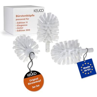 Keuco Original Ersatzbürstenkopf weiß, 3 Stück, für Edition 11, Elegance, Astor, Edition 300 WC-Bürstengarnitur, Ø 7,2 cm, Ersatz-Klobürstenkopf Keuco Original Ersatzbürstenkopf weiß, 3 Stück, für Edition 11, Elegance, Astor, Edition 300 WC-Bürstengarnitur, Ø 7,2 cm, Ersatz-Klobürstenkopf