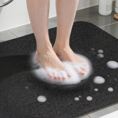 COSYLAND Duschmatte rutschfest 60x60, Badewannenmatte rutschfest mit Ablauf, Weiche PVC-Luffa Rutschmatte Dusche, Schnell Anti Rutsch Badematte, Schwarz COSYLAND Duschmatte rutschfest 60x60, Badewannenmatte rutschfest mit Ablauf, Weiche PVC-Luffa Rutschmatte Dusche, Schnell Anti Rutsch Badematte, Schwarz
