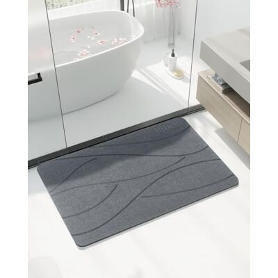 Ribelli Kieselgur Badematte rutschfest 60 x 39 cm, Duschvorleger Badvorleger Schnelltrocknend, 100% Natürlich Stein Bodenmatte, Bad Matte Super Saugfähig Badezimmermatte Ribelli Kieselgur Badematte rutschfest 60 x 39 cm, Duschvorleger Badvorleger Schnelltrocknend, 100% Natürlich Stein Bodenmatte, Bad Matte Super Saugfähig Badezimmermatte