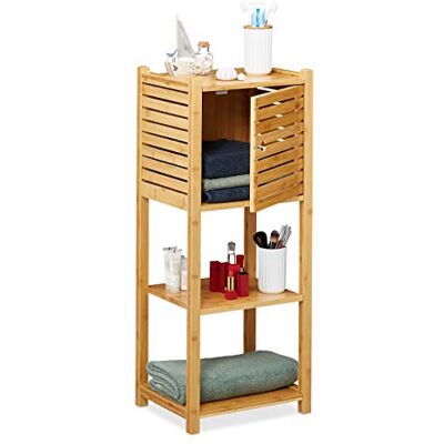 Relaxdays Badregal aus Bambus, Bad & Küche, HBT: 87,5 x 35 x 29 cm, natur Relaxdays Badregal aus Bambus, Bad & Küche, HBT: 87,5 x 35 x 29 cm, natur
