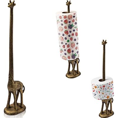 Comfify Papierhandtuchhalter oder freistehender Toilettenpapierhalter, Gusseisen, Giraffen-Papierhalter, Badezimmer-Toilettenpapierhalter oder stehender Papierhandtuchhalter, rustikales Gold mit Comfify Papierhandtuchhalter oder freistehender Toilettenpapierhalter, Gusseisen, Giraffen-Papierhalter, Badezimmer-Toilettenpapierhalter oder stehender Papierhandtuchhalter, rustikales Gold mit