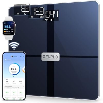 RENPHO Personenwaage, WLAN-Smart-Waage Bluetooth, 13 Körperwerte Waage mit Körperfett und Muskelmasse, Wireless Körperanalysewaage zur Gesundheitsüberwachung,Elis Aspire RENPHO Personenwaage, WLAN-Smart-Waage Bluetooth, 13 Körperwerte Waage mit Körperfett und Muskelmasse, Wireless Körperanalysewaage zur Gesundheitsüberwachung,Elis Aspire