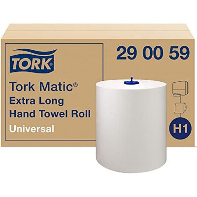 Tork 290059 Matic Rollenhandtuch, Extra langes, Weiß (6-er Pack) Tork 290059 Matic Rollenhandtuch, Extra langes, Weiß (6-er Pack)