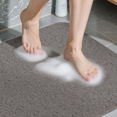 COSYLAND Duschmatte rutschfest, 40x80cm Badewannenmatte rutschfest mit Ablauf, Weiche PVC-Luffa Rutschmatte Dusche, Schnell Anti Rutsch Badematte, Grau COSYLAND Duschmatte rutschfest, 40x80cm Badewannenmatte rutschfest mit Ablauf, Weiche PVC-Luffa Rutschmatte Dusche, Schnell Anti Rutsch Badematte, Grau