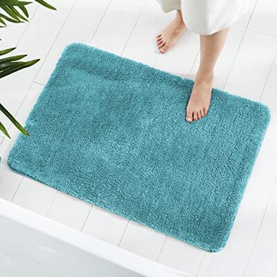 GONICVIN Teppich, 60 x 90 cm Flauschige Mikrofaser Waschbarer Badteppich Badematte, rutschfest Badezimmerteppich für Badezimmer, Wohnzimmer (Türkis) GONICVIN Teppich, 60 x 90 cm Flauschige Mikrofaser Waschbarer Badteppich Badematte, rutschfest Badezimmerteppich für Badezimmer, Wohnzimmer (Türkis)