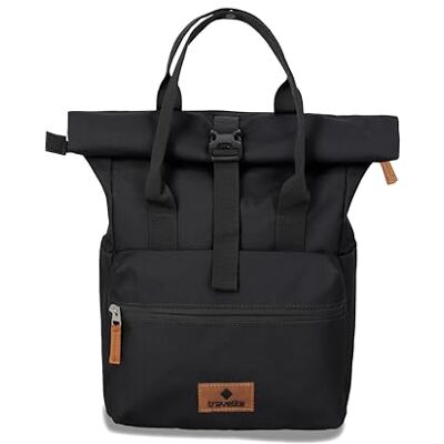 Travelite Handgepäck Rucksack, Laptop Rucksack 14 Zoll, Basics Short Handle Rollup, Reiserucksack Rolltop Funktion, Black, 37-46 cm, 14 Liter Travelite Handgepäck Rucksack, Laptop Rucksack 14 Zoll, Basics Short Handle Rollup, Reiserucksack Rolltop Funktion, Black, 37-46 cm, 14 Liter
