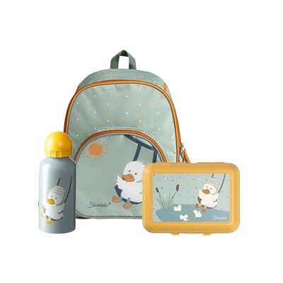 Sterntaler Kindergarten Set Ente Edda – Unisex Set mit Enten-Motiv – Enthält Kinderrucksack, Brotdose und Trinkflasche – Farbe Steingrün Sterntaler Kindergarten Set Ente Edda – Unisex Set mit Enten-Motiv – Enthält Kinderrucksack, Brotdose und Trinkflasche – Farbe Steingrün