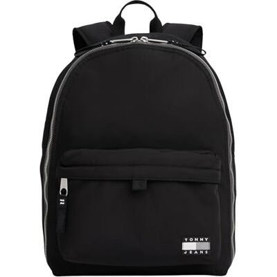 Tommy Jeans Herren Rucksack Daily Tech mit Außentasche, Schwarz (Black), Einheitsgröße Tommy Jeans Herren Rucksack Daily Tech mit Außentasche, Schwarz (Black), Einheitsgröße