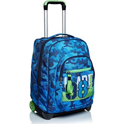 Seven Schulranzen mit Rollen, Schulrucksack jungen 1. klasse, Rucksack mit Trolley Funktion, 2 in 1 Trolley, blau Seven Schulranzen mit Rollen, Schulrucksack jungen 1. klasse, Rucksack mit Trolley Funktion, 2 in 1 Trolley, blau