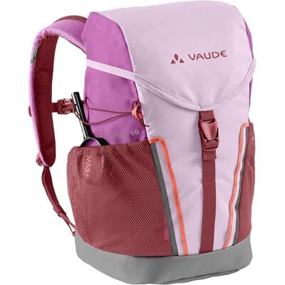 VAUDE Kinderrucksack Mädchen Puck komfortabler Wanderrucksack Kinder 10L, Wetterfester Schulrucksack mit Regenhülle & Lupe, viel Stauraum, raspberry,Einheitsgröße VAUDE Kinderrucksack Mädchen Puck komfortabler Wanderrucksack Kinder 10L, Wetterfester Schulrucksack mit Regenhülle & Lupe, viel Stauraum, raspberry,Einheitsgröße