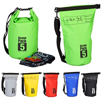 Relaxdays Ocean Pack 5L Packsack wasserdicht, grün Relaxdays Ocean Pack 5L Packsack wasserdicht, grün