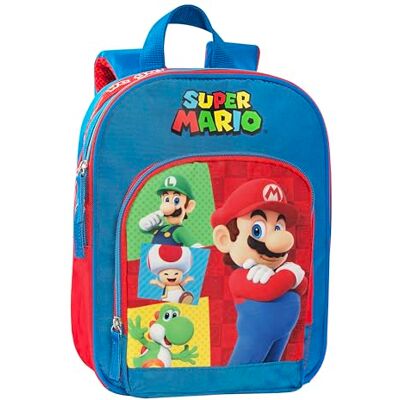 Franco Cosimo Panini Super Mario Rucksack für Jungen und Mädchen, offizielles Super Mario, ideal für Kindergarten und Freizeit, mit gepolsterten Schultergurten, Rückseite und thermogeformtem Boden, mit praktischen Franco Cosimo Panini Super Mario Rucksack für Jungen und Mädchen, offizielles Super Mario, ideal für Kindergarten und Freizeit, mit gepolsterten Schultergurten, Rückseite und thermogeformtem Boden, mit praktischen