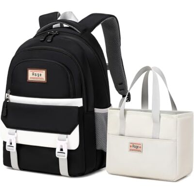 Asge Kreativer Trend-Schulrucksack für Mädchen Teenager Schmutzabweisendes Nylon, Leichter Rucksack für Grundschule Freizeit, Modischer Schulrucksack inklusive praktischer Handtasche Asge Kreativer Trend-Schulrucksack für Mädchen Teenager Schmutzabweisendes Nylon, Leichter Rucksack für Grundschule Freizeit, Modischer Schulrucksack inklusive praktischer Handtasche