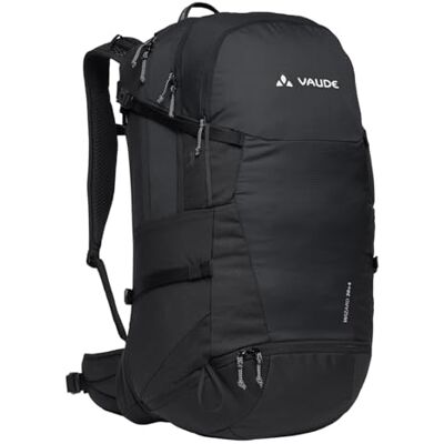 VAUDE Wizard 30+4 – 34 L Wanderrucksack Damen & Herren mit Aeroflex-Rückensystem, ErgoShape-Schultergurte, Hüftgurttasche & Regenhülle – unter Verwendung von Polyester black, Mittelgroße VAUDE Wizard 30+4 – 34 L Wanderrucksack Damen & Herren mit Aeroflex-Rückensystem, ErgoShape-Schultergurte, Hüftgurttasche & Regenhülle – unter Verwendung von Polyester black, Mittelgroße