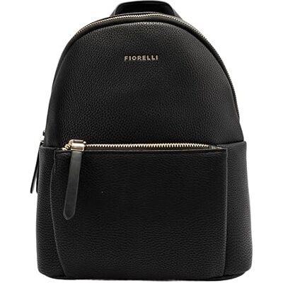 Fiorelli Ally Rucksack, stilvoller kleiner Rucksack mit verstellbaren Riemen und Taschen, Kunstleder, Schwarz Fiorelli Ally Rucksack, stilvoller kleiner Rucksack mit verstellbaren Riemen und Taschen, Kunstleder, Schwarz