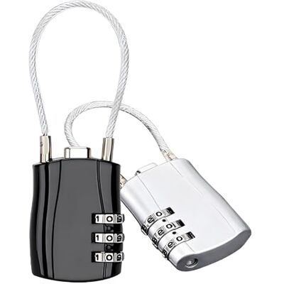 Mulbijeo 2er Pack Zahlenschloss, Kofferschloss, 3-stelliges Schloss mit Zahlencode, Zahlenschloss Kleines Vorhängeschloss für Koffer, Rucksack, Schrank, Gym, Koffer Schloss Leicht & Sicher Mulbijeo 2er Pack Zahlenschloss, Kofferschloss, 3-stelliges Schloss mit Zahlencode, Zahlenschloss Kleines Vorhängeschloss für Koffer, Rucksack, Schrank, Gym, Koffer Schloss Leicht & Sicher