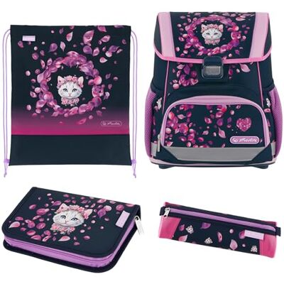 Herlitz Schulranzen Set 4-teilig Loop Blossom Dance Schwarz Pink 17 L Ergonomischer Tornister mit geringem Gewicht 1. Klasse Junge Mädchen Kinder Herlitz Schulranzen Set 4-teilig Loop Blossom Dance Schwarz Pink 17 L Ergonomischer Tornister mit geringem Gewicht 1. Klasse Junge Mädchen Kinder