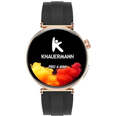 Knauermann PRO 4 MINI (2026) Rund Gold EKG Gesundheitsuhr Blutdruck, Puls und Blutsauerstoff Messung, Schlafanalyse, Telefonie, IP67, Silikon Schwarz Knauermann PRO 4 MINI (2026) Rund Gold EKG Gesundheitsuhr Blutdruck, Puls und Blutsauerstoff Messung, Schlafanalyse, Telefonie, IP67, Silikon Schwarz