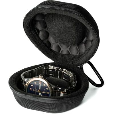 AUKURA Gepolstertes Uhrenetui für Armbanduhren und Smartwatches bis 54 mm, schwarzes gepolstertes Uhrengehäuse AUKURA Gepolstertes Uhrenetui für Armbanduhren und Smartwatches bis 54 mm, schwarzes gepolstertes Uhrengehäuse