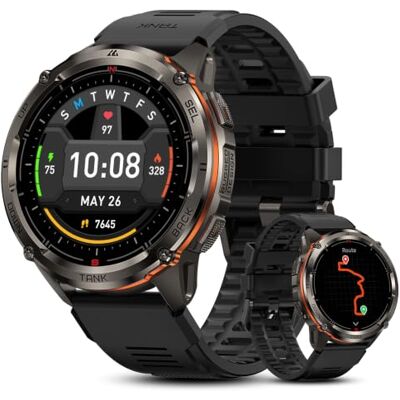 KOSPET Tank T3 Ultra 2 Smartwatch Herren, Dual-Band GPS, 1,43'' AMOLED 170+ Sportmodi, 5 ATM IP69K, 15 Tage Akku, Robuste Militär Sportuhr Outdoor, Bluetooth Anrufe, Herzfrequenzmonitor & Schlaf KOSPET Tank T3 Ultra 2 Smartwatch Herren, Dual-Band GPS, 1,43'' AMOLED 170+ Sportmodi, 5 ATM IP69K, 15 Tage Akku, Robuste Militär Sportuhr Outdoor, Bluetooth Anrufe, Herzfrequenzmonitor & Schlaf