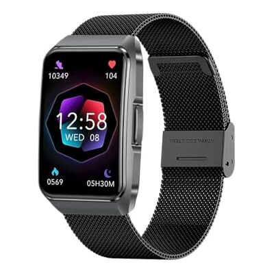 Knauermann NEO 2 Band – EKG Gesundheitsuhr mit Blutdruckmessung, SpO2, Puls, Schlafanalyse, Telefonfunktion und Notruf schwarzes Milanaise Armband Knauermann NEO 2 Band – EKG Gesundheitsuhr mit Blutdruckmessung, SpO2, Puls, Schlafanalyse, Telefonfunktion und Notruf schwarzes Milanaise Armband