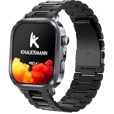 Knauermann PRO 4 (2026) Eckig Schwarz EKG Gesundheitsuhr mit Blutdruck, Puls und Blutsauerstoff Messung, Telefonfunktion, Schlafanalyse, IP67, 46 mm Titanarmband Knauermann PRO 4 (2026) Eckig Schwarz EKG Gesundheitsuhr mit Blutdruck, Puls und Blutsauerstoff Messung, Telefonfunktion, Schlafanalyse, IP67, 46 mm Titanarmband