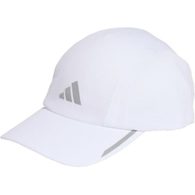 Adidas Unisex Running Mesh 4 Panel Climacool Hat, White/Reflective Silver, L-XL Adidas Unisex Running Mesh 4 Panel Climacool Hat, White/Reflective Silver, L-XL