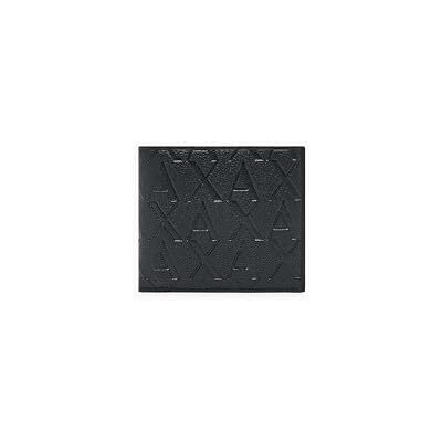 Giorgio Armani Men's Essential, Embossed Monogram Texture Bi-Fold Wallet, Black, TU Giorgio Armani Men's Essential, Embossed Monogram Texture Bi-Fold Wallet, Black, TU