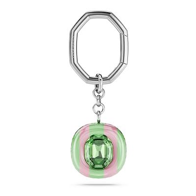 Swarovski Dulcis Schlüsselanhänger, Bonbonfarbener Anhänger mit Kissenmotiv und Süßem Streifen-Design an Rhodiniertem Schlüsselring Kristallen in Grün und Pink, Größe: 8.1 x 2.8 cm Swarovski Dulcis Schlüsselanhänger, Bonbonfarbener Anhänger mit Kissenmotiv und Süßem Streifen-Design an Rhodiniertem Schlüsselring Kristallen in Grün und Pink, Größe: 8.1 x 2.8 cm