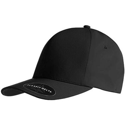 Flexfit Delta Baseball Cap, Unisex Basecap aus Polyester für Damen und Herren, ohne Naht, wasserabweisend, Black, S/M Flexfit Delta Baseball Cap, Unisex Basecap aus Polyester für Damen und Herren, ohne Naht, wasserabweisend, Black, S/M