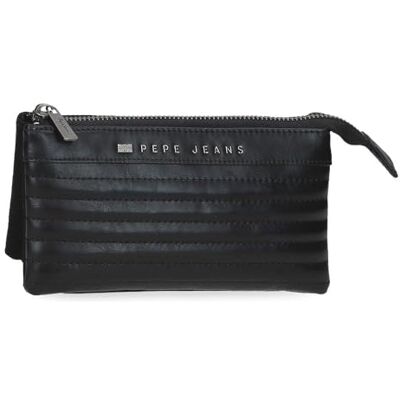 Pepe Jeans Biker Geldbörse mit drei Fächern, Schwarz, 17,5 x 9,5 x 2 cm, Polyester mit Details aus Kunstleder von Joumma Bags, Schwarz, Talla única, Geldbörse mit drei Fächern Pepe Jeans Biker Geldbörse mit drei Fächern, Schwarz, 17,5 x 9,5 x 2 cm, Polyester mit Details aus Kunstleder von Joumma Bags, Schwarz, Talla única, Geldbörse mit drei Fächern