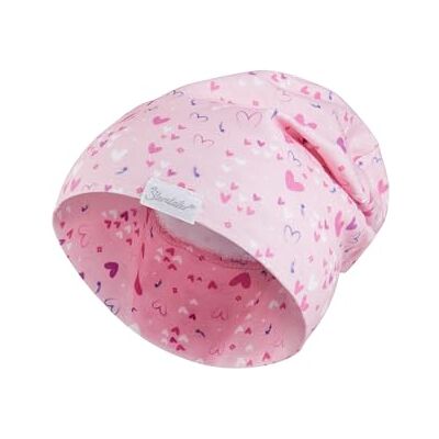 Sterntaler Beanie Herzchen Niedliche Baby Mütze aus Flammgarn Jersey mit Allover Druck Mädchen UV-Schutz 50+ Beanie Mütze variabel tragbar Baby und Kinder Übergangsmütze, puderrosa, Größe 39 Sterntaler Beanie Herzchen Niedliche Baby Mütze aus Flammgarn Jersey mit Allover Druck Mädchen UV-Schutz 50+ Beanie Mütze variabel tragbar Baby und Kinder Übergangsmütze, puderrosa, Größe 39