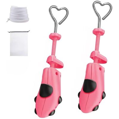 XYH Der Schuhspanner wird mit staubdichter Tasche geliefert, ein Paar Schuhspanner aus Kunststoff, 4-fach verstellbar., Pink, Large XYH Der Schuhspanner wird mit staubdichter Tasche geliefert, ein Paar Schuhspanner aus Kunststoff, 4-fach verstellbar., Pink, Large