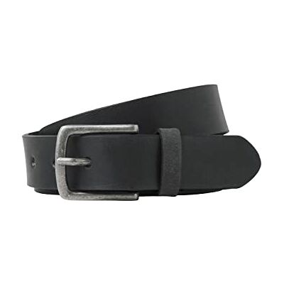 JACK & JONES Herren Jacian Leather Belt Ledergürtel 12227162 ,Schwarz ,80 JACK & JONES Herren Jacian Leather Belt Ledergürtel 12227162 ,Schwarz ,80