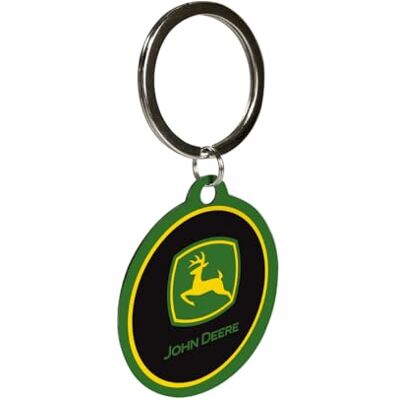 ART Retro Schlüsselanhänger, Ø 4 cm, John Deere – Logo – Geschenk-Idee für Traktor-Fans, Original Lizenzprodukt (OLP), aus Metall, Vintage Design ART Retro Schlüsselanhänger, Ø 4 cm, John Deere – Logo – Geschenk-Idee für Traktor-Fans, Original Lizenzprodukt (OLP), aus Metall, Vintage Design