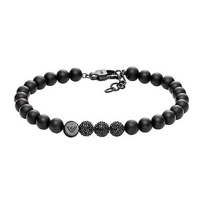 Giorgio Armani Herren-Edelstahlarmband mit Karabiner-, Schieber- oder Magnetverschluss, Mattes Schwarz Giorgio Armani Herren-Edelstahlarmband mit Karabiner-, Schieber- oder Magnetverschluss, Mattes Schwarz