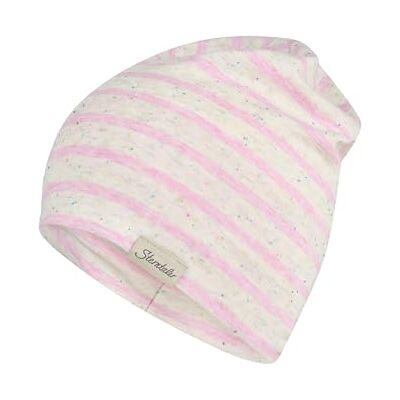 Sterntaler Beanie Streifen – Leichte Kindermütze aus geringeltem Melange-Jersey mit bunten Pünktchen, Zwei Tragevarianten, UV-Schutz 50+, Perlrosa, Größe 55 Sterntaler Beanie Streifen – Leichte Kindermütze aus geringeltem Melange-Jersey mit bunten Pünktchen, Zwei Tragevarianten, UV-Schutz 50+, Perlrosa, Größe 55